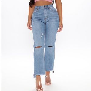 Boyfriend Jeans - Medium blue wash